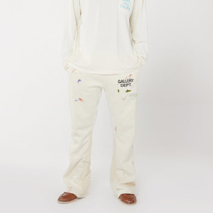 GALLERY DEPT. GD LOGO PAINTED FLARE SWEAT PANT/WHITE